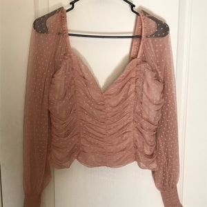 Nude lace blouse